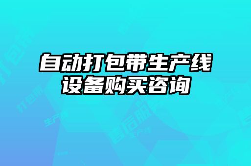 自動(dòng)打包帶生產(chǎn)線(xiàn)設備購買(mǎi)咨詢(xún)