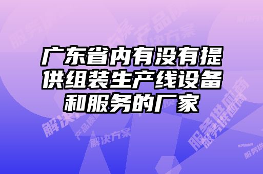 廣東省內有沒(méi)有提供組裝生產(chǎn)線(xiàn)設備和服務(wù)的廠(chǎng)家
