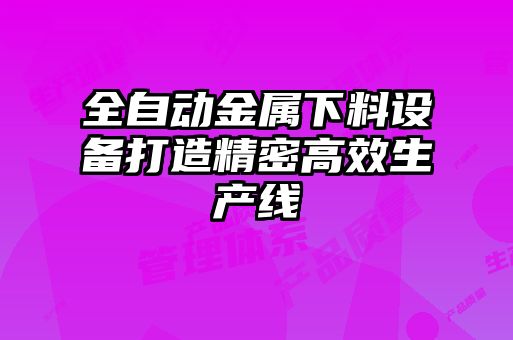 全自動(dòng)金屬下料設備打造精密高效生產(chǎn)線(xiàn)