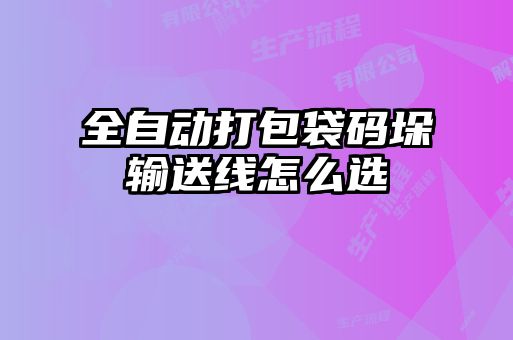 全自動(dòng)打包袋碼垛輸送線(xiàn)怎么選