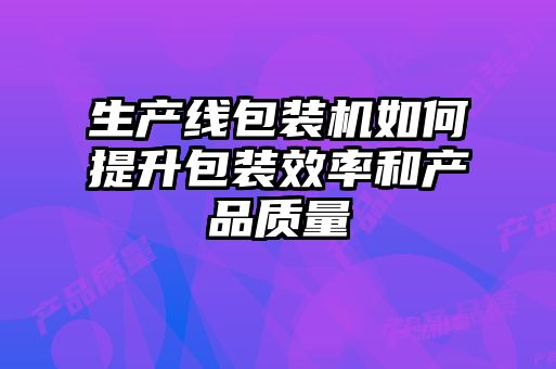生產(chǎn)線(xiàn)包裝機如何提升包裝效率和產(chǎn)品質(zhì)量