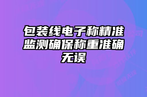 包裝線(xiàn)電子稱(chēng)精準監測確保稱(chēng)重準確無(wú)誤