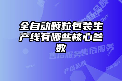 全自動(dòng)顆粒包裝生產(chǎn)線(xiàn)有哪些核心參數
