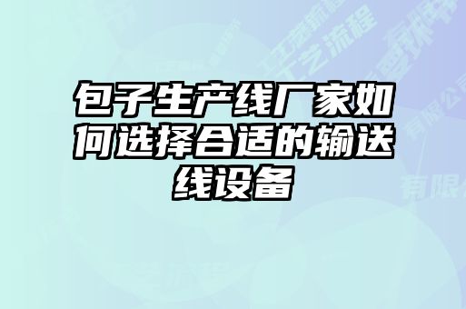 包子生產(chǎn)線(xiàn)廠(chǎng)家如何選擇合適的輸送線(xiàn)設備