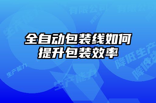 全自動(dòng)包裝線(xiàn)如何提升包裝效率