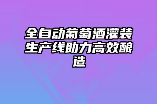 全自動(dòng)葡萄酒灌裝生產(chǎn)線(xiàn)助力高效釀造