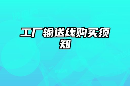 工廠(chǎng)輸送線(xiàn)購買(mǎi)須知