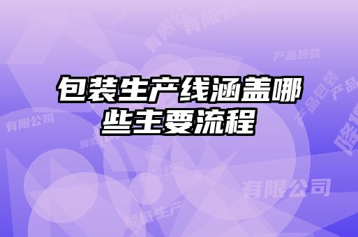 包裝生產(chǎn)線(xiàn)涵蓋哪些主要流程