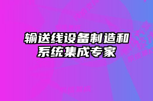 輸送線(xiàn)設備制造和系統集成專(zhuān)家