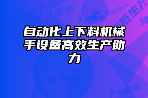自動(dòng)化上下料機械手設備高效生產(chǎn)助力