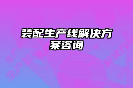 裝配生產(chǎn)線(xiàn)解決方案咨詢(xún)