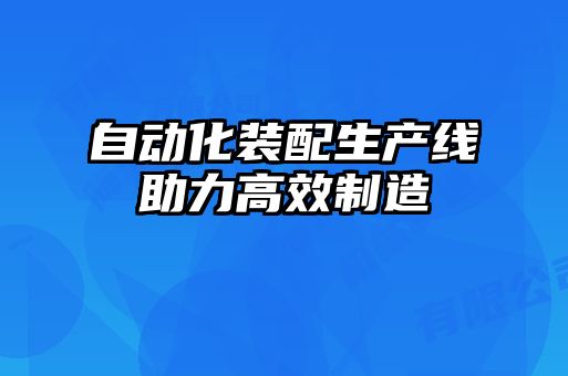 自動(dòng)化裝配生產(chǎn)線(xiàn)助力高效制造