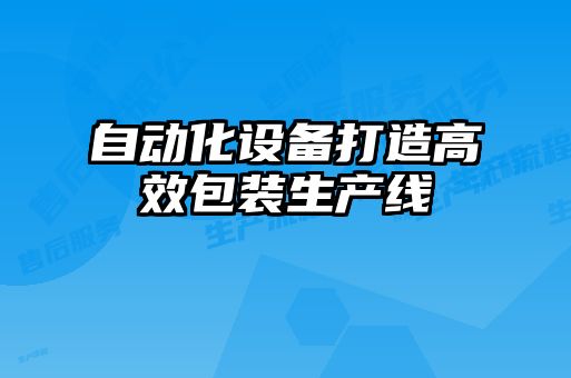 自動(dòng)化設備打造高效包裝生產(chǎn)線(xiàn)