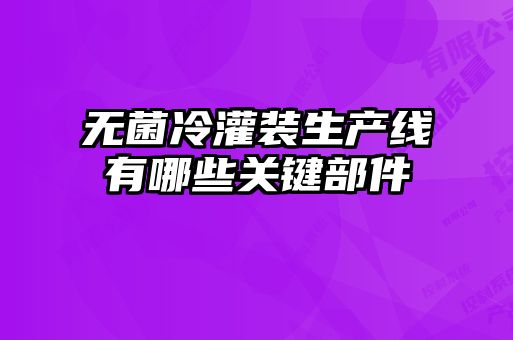 無(wú)菌冷灌裝生產(chǎn)線(xiàn)有哪些關(guān)鍵部件