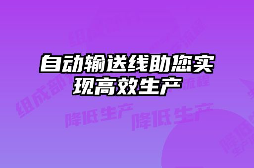 自動(dòng)輸送線(xiàn)助您實(shí)現高效生產(chǎn)