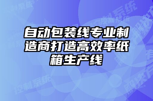 自動(dòng)包裝線(xiàn)專(zhuān)業(yè)制造商打造高效率紙箱生產(chǎn)線(xiàn)