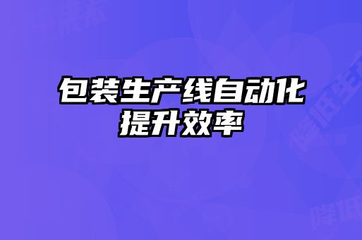 包裝生產(chǎn)線(xiàn)自動(dòng)化提升效率