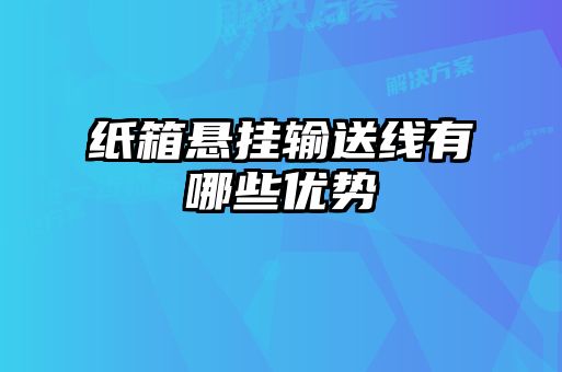 紙箱懸掛輸送線(xiàn)有哪些優(yōu)勢