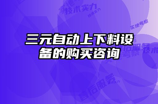 三元自動(dòng)上下料設備的購買(mǎi)咨詢(xún)