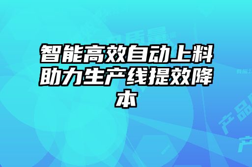 智能高效自動(dòng)上料助力生產(chǎn)線(xiàn)提效降本